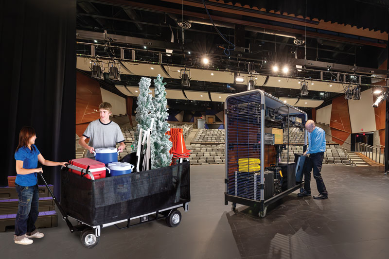 Backstage storage solutions for theaters