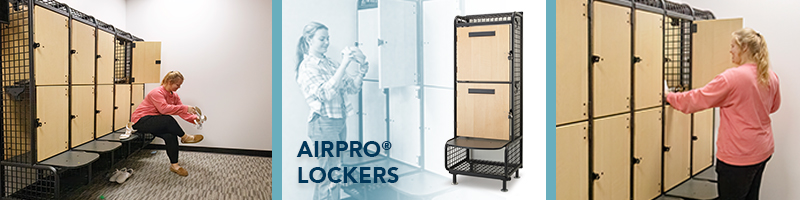 AirPro lockers for theater dressing room storage
